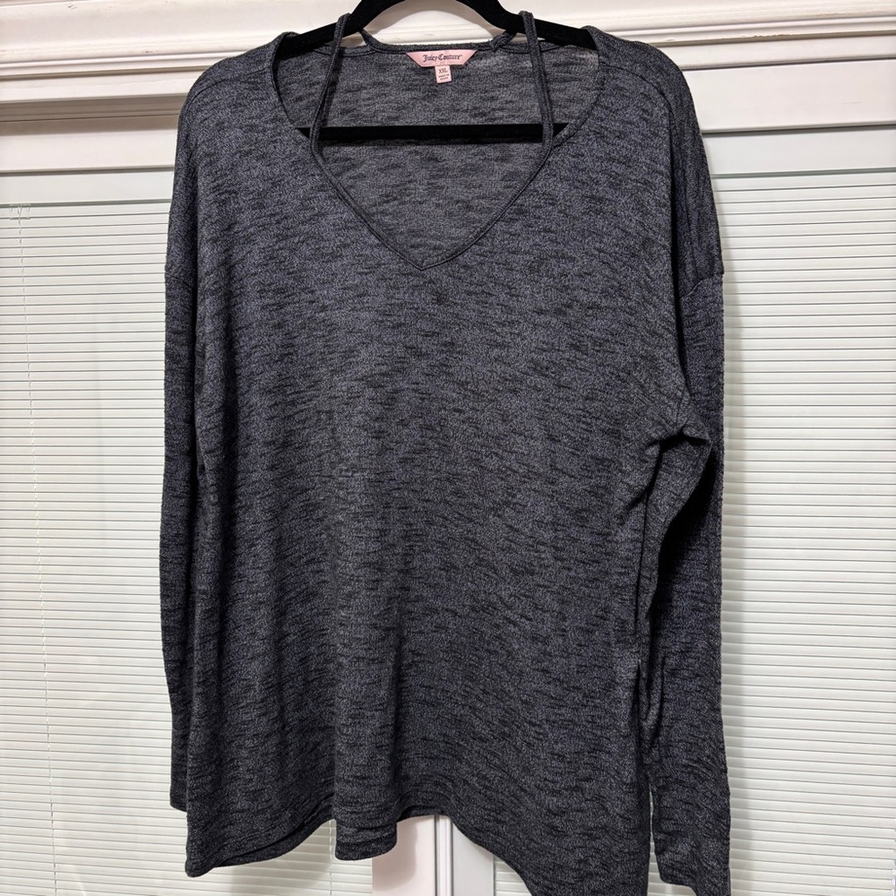 Juicy Couture Women's Gray Short Sleeve Long Shirt XXL